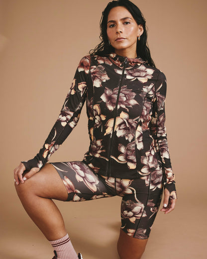 Next-to-Naked Hooded Zip Jacket - Lotus Print | Universal Standard