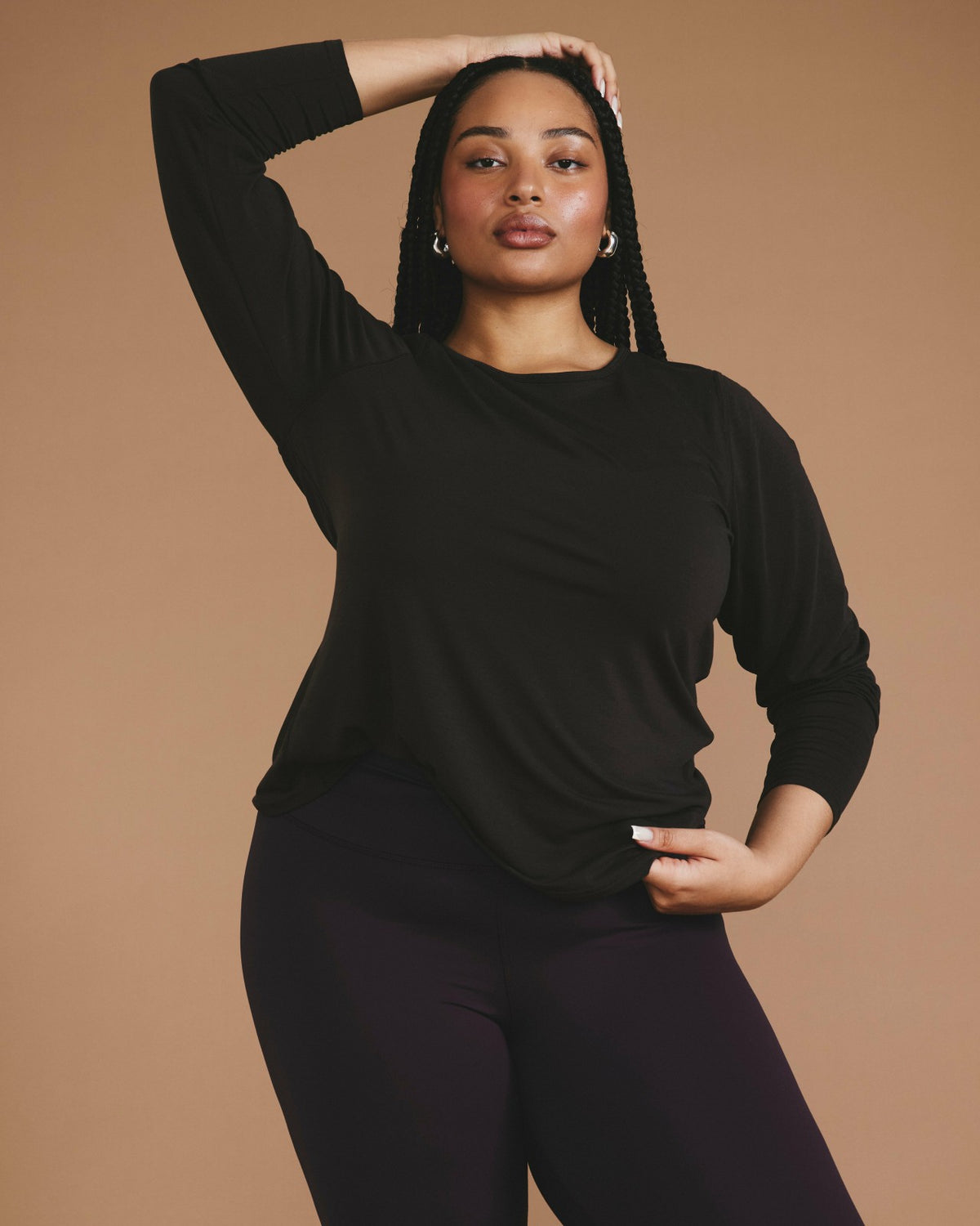 Mia Long Sleeve Movement Tee - Deep Brown | Universal Standard