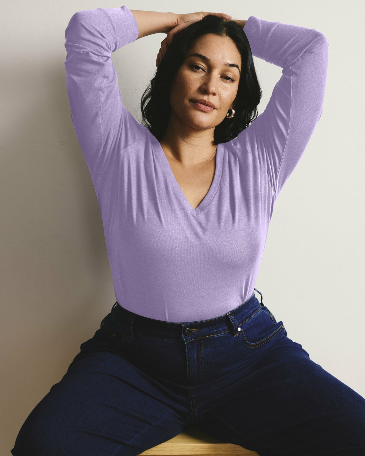 Long Sleeve V Rex - Purple Posey | Universal Standard