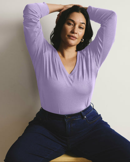 Long Sleeve V Rex - Purple Posey | Universal Standard