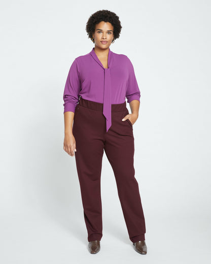 Smart Signature Ponte Pants Long - Black Cherry | Universal Standard