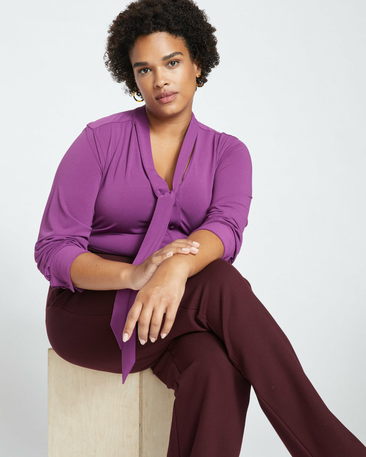Smart Signature Ponte Pants Long - Black Cherry | Universal Standard