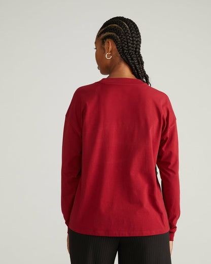 Long Sleeve Relaxed Tee - Garnet | Universal Standard