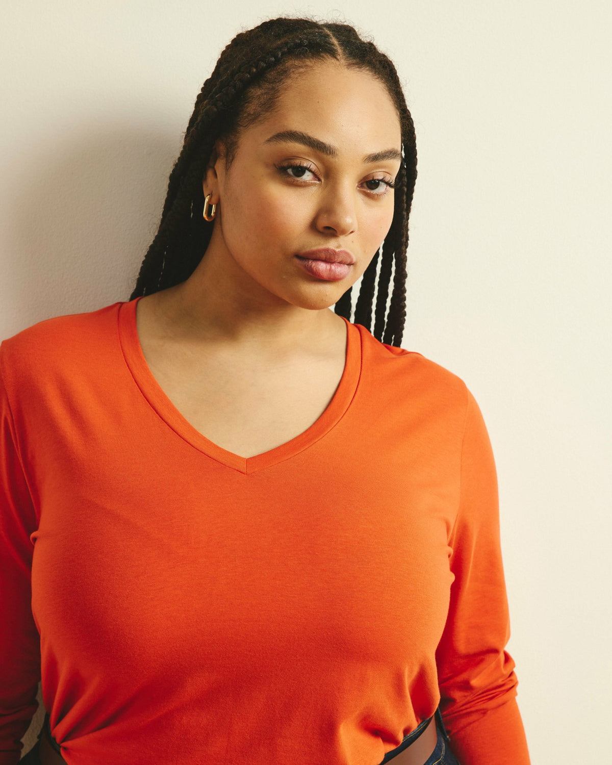 Long Sleeve V Rex - Orange Flame | Universal Standard