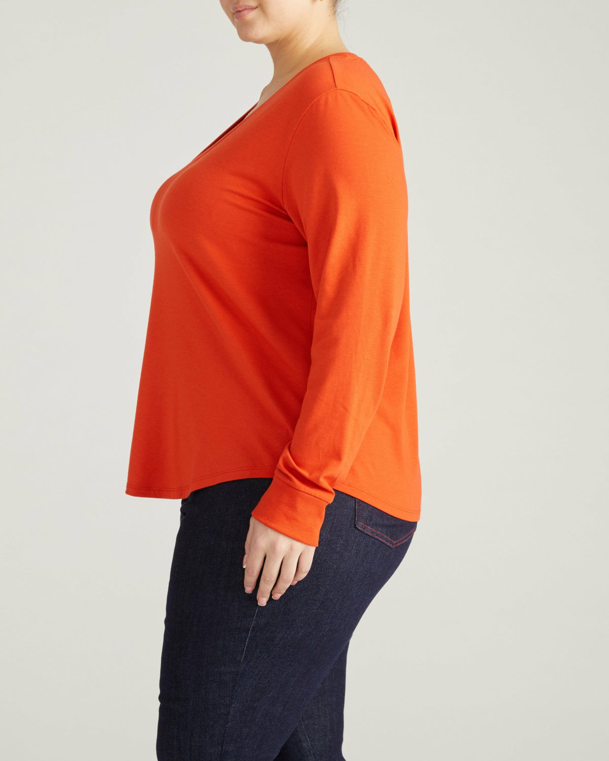 Long Sleeve V Rex - Orange Flame | Universal Standard