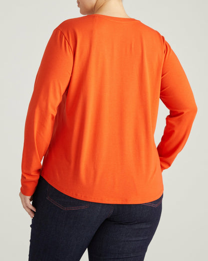 Long Sleeve V Rex - Orange Flame | Universal Standard