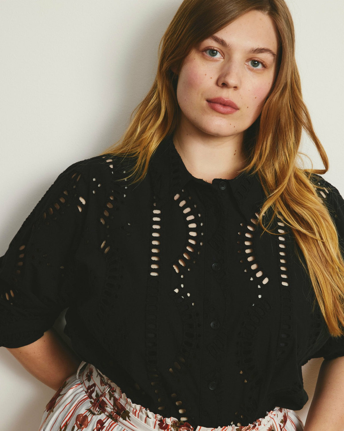 The Embroidered Artist Poplin Shirt - Black | Universal Standard