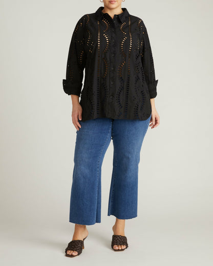 The Embroidered Artist Poplin Shirt - Black | Universal Standard