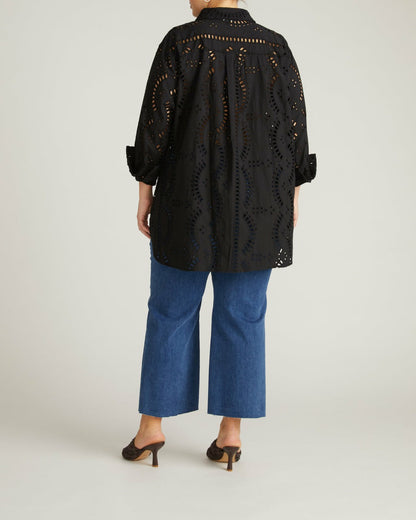 The Embroidered Artist Poplin Shirt - Black | Universal Standard