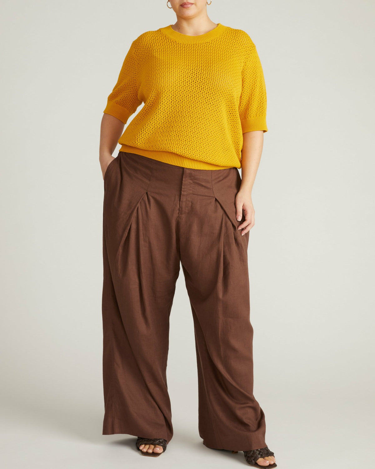 Rosie Pointelle Sweater Top - Goldenrod | Universal Standard