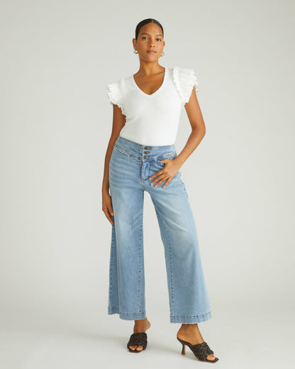 Magnolia Ribbed Top - White | Universal Standard