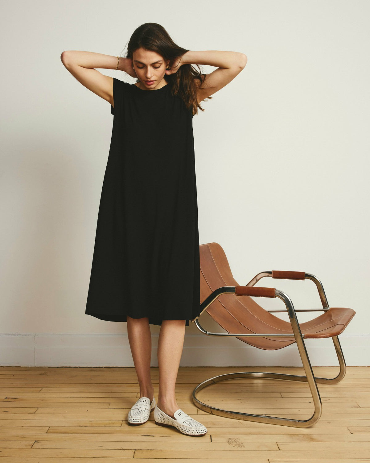 Capri Divine Jersey Flared Dress - Black | Universal Standard