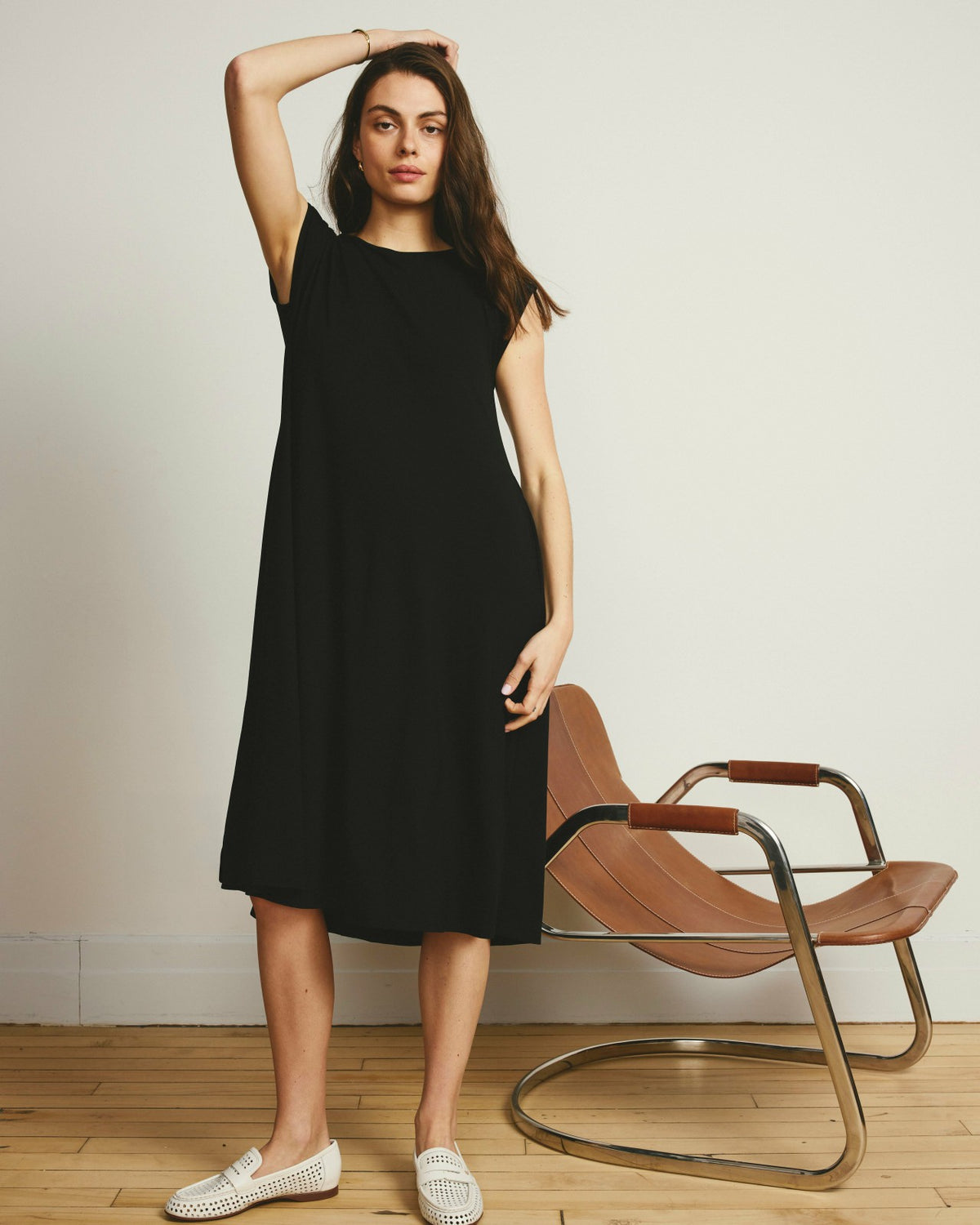 Capri Divine Jersey Flared Dress - Black | Universal Standard