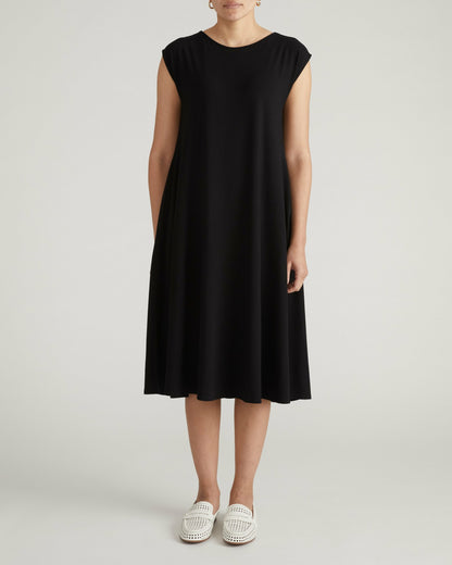 Capri Divine Jersey Flared Dress - Black | Universal Standard