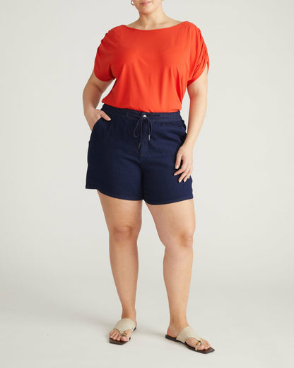Helena Divine Jersey Gathered Tee - Shoreline Sunset | Universal Standard