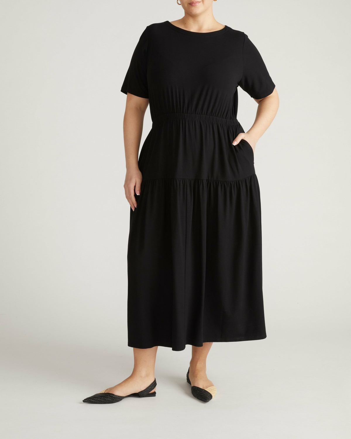 Thea Divine Jersey Midi Dress - Black | Universal Standard