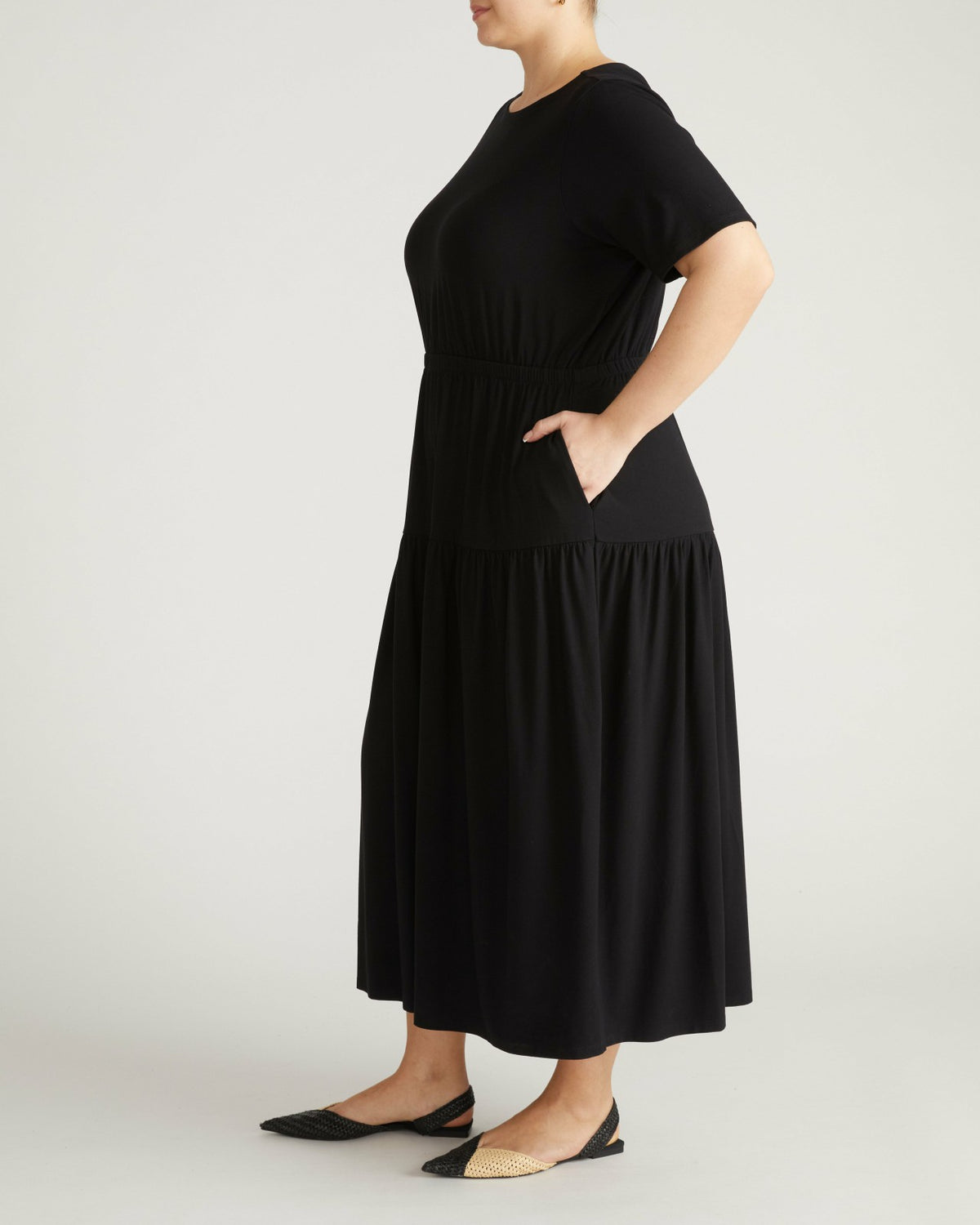 Thea Divine Jersey Midi Dress - Black | Universal Standard
