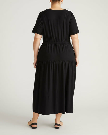 Thea Divine Jersey Midi Dress - Black | Universal Standard