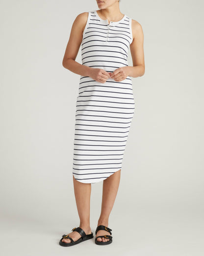 Romera Ribbed Dress - Nautical Navy Stripe | Universal Standard
