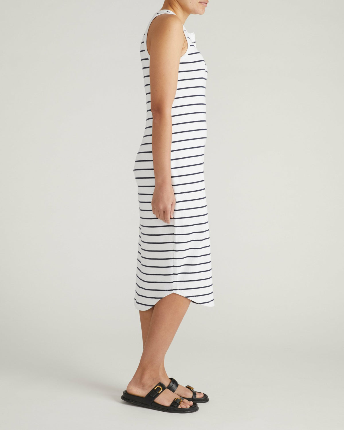 Romera Ribbed Dress - Nautical Navy Stripe | Universal Standard