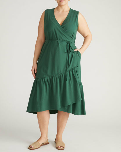 Tiered Twirl Wrap Dress - Conifer | Universal Standard