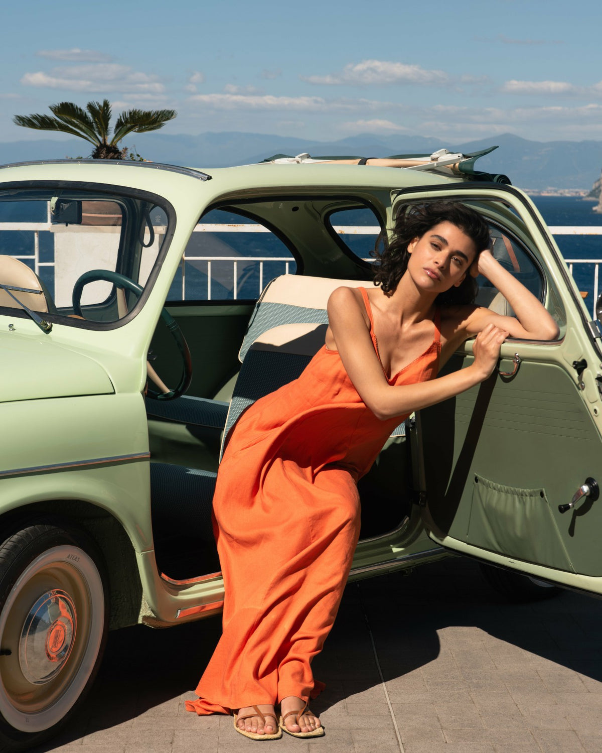 Kite Linen Blend Dress - Italian Orange | Universal Standard