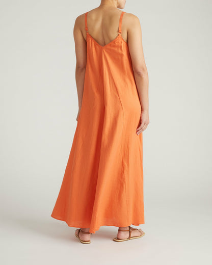 Kite Linen Blend Dress - Italian Orange | Universal Standard