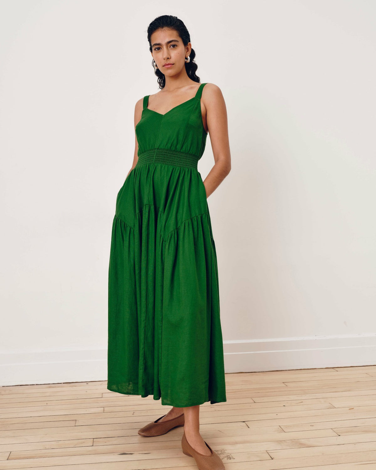 Ruby Smocked Linen Blend Sundress - Jardin | Universal Standard