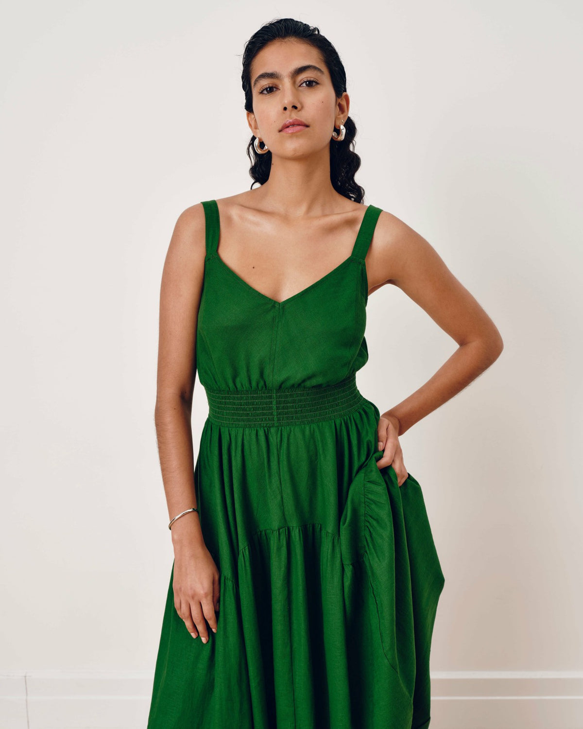 Ruby Smocked Linen Blend Sundress - Jardin | Universal Standard