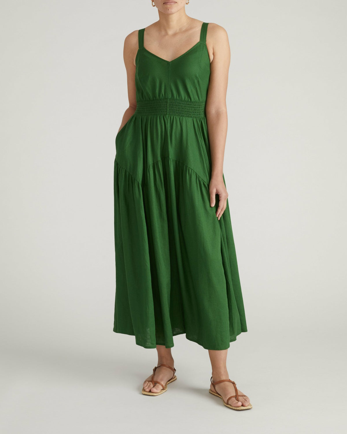 Ruby Smocked Linen Blend Sundress - Jardin | Universal Standard