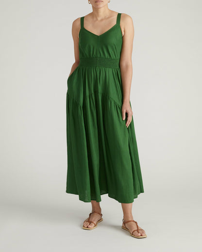 Ruby Smocked Linen Blend Sundress - Jardin | Universal Standard