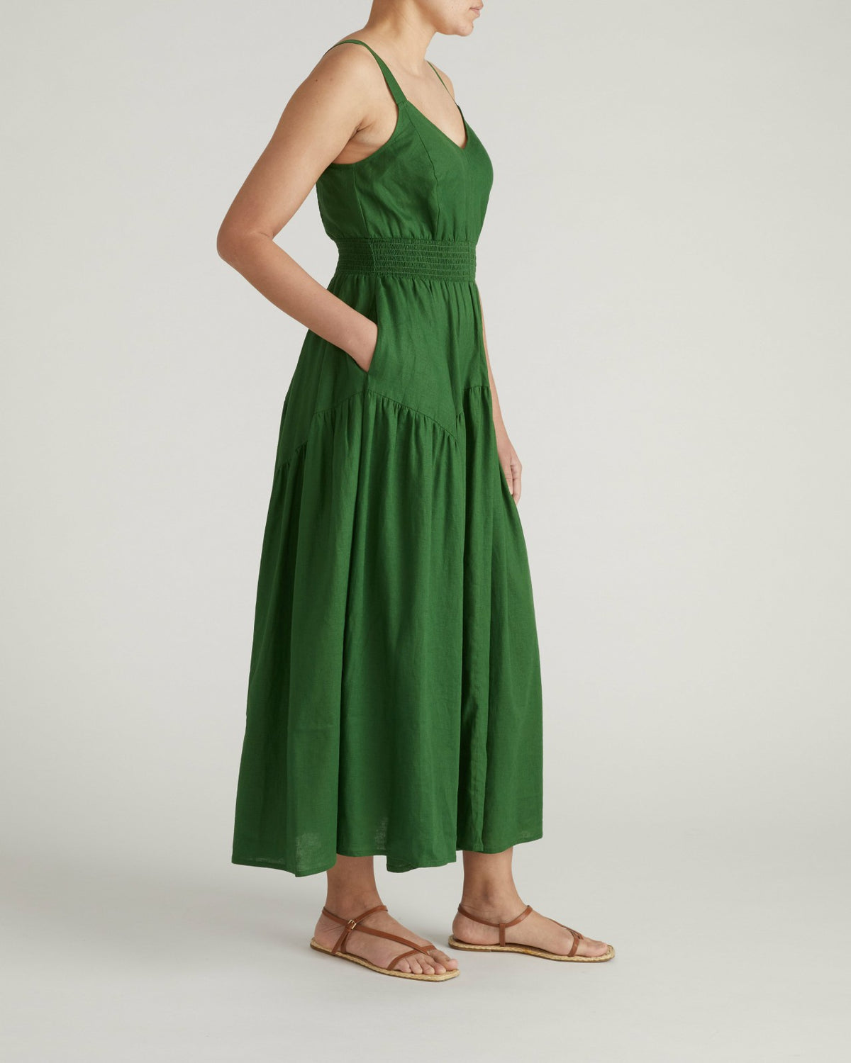 Ruby Smocked Linen Blend Sundress - Jardin | Universal Standard