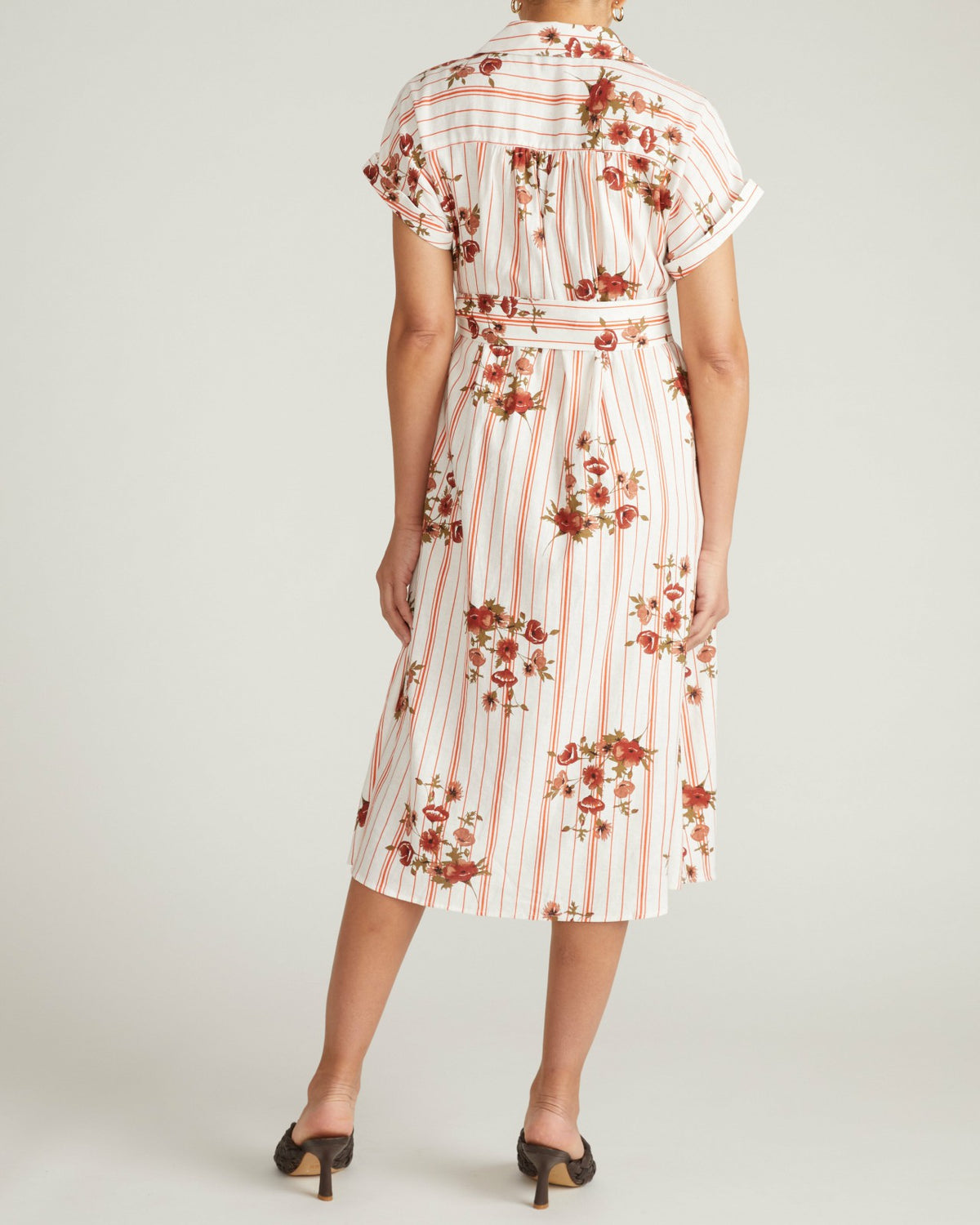 Sandy Stretch Linen Blend Shirtdress - Wild Flower Bouquet Print on St | Universal Standard