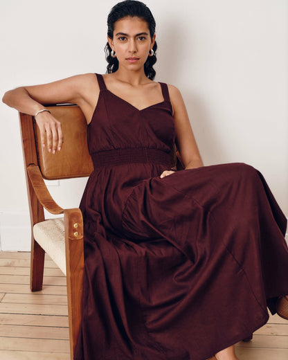 Ruby Smocked Linen Blend Sundress - Brulee | Universal Standard