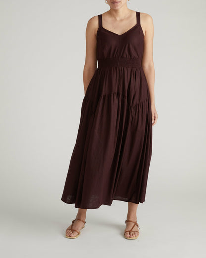 Ruby Smocked Linen Blend Sundress - Brulee | Universal Standard