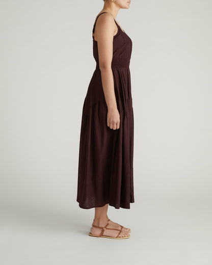 Ruby Smocked Linen Blend Sundress - Brulee | Universal Standard