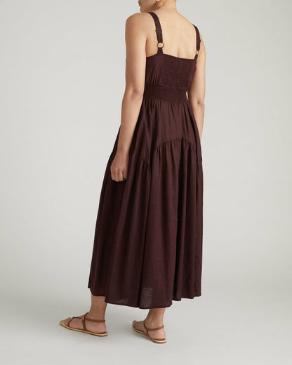 Ruby Smocked Linen Blend Sundress - Brulee | Universal Standard