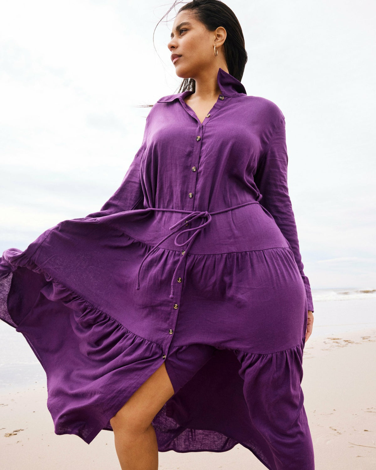Alix Linen Blend Shirtdress - Dreamy Purple | Universal Standard