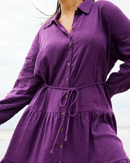 Alix Linen Blend Shirtdress - Dreamy Purple | Universal Standard