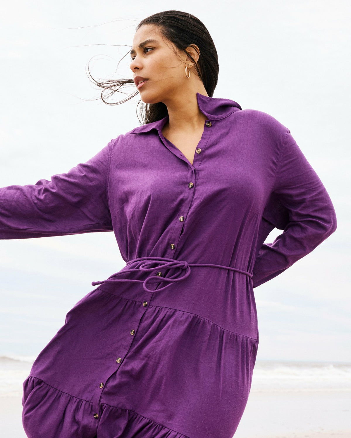 Alix Linen Blend Shirtdress - Dreamy Purple | Universal Standard