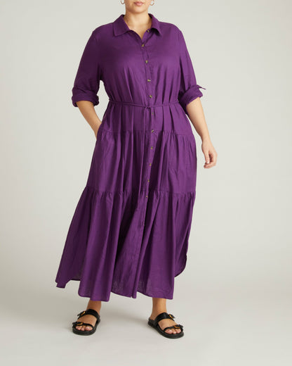 Alix Linen Blend Shirtdress - Dreamy Purple | Universal Standard