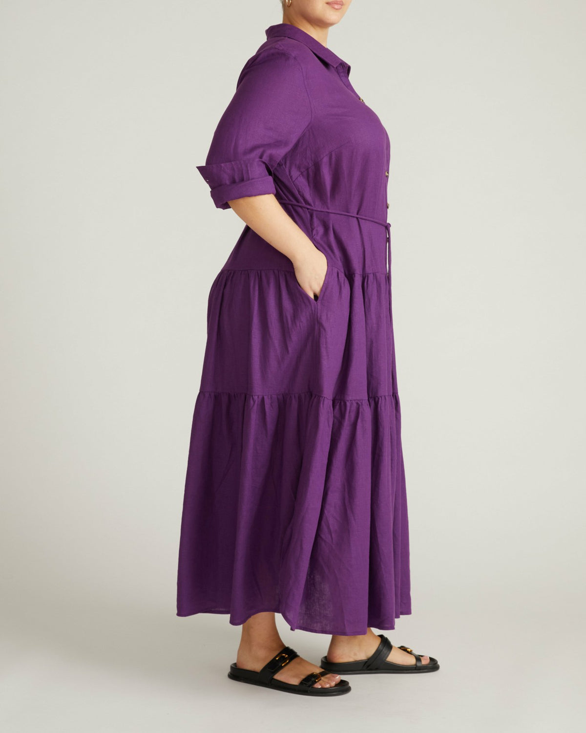 Alix Linen Blend Shirtdress - Dreamy Purple | Universal Standard