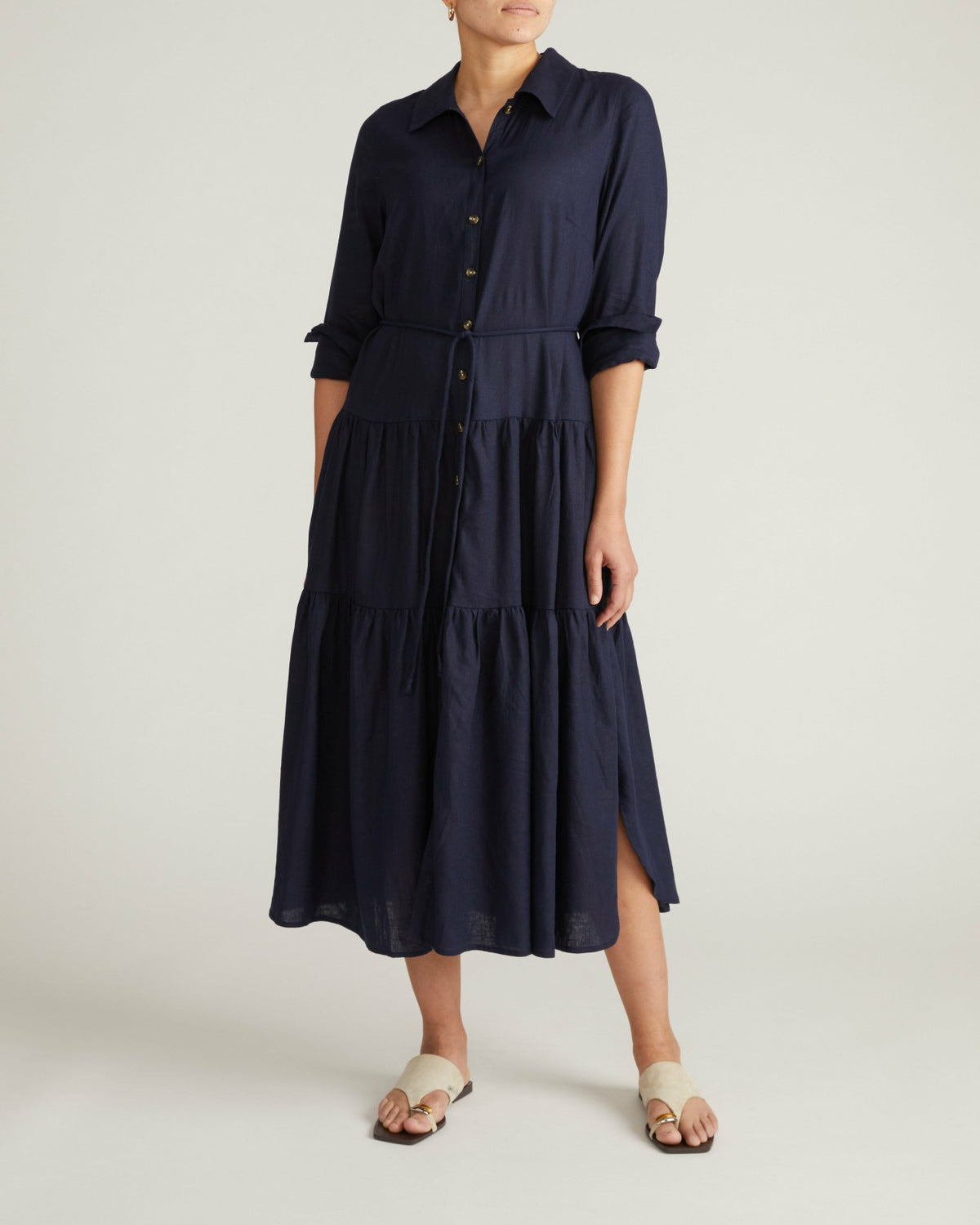 Alix Linen Blend Shirtdress - Navy | Universal Standard