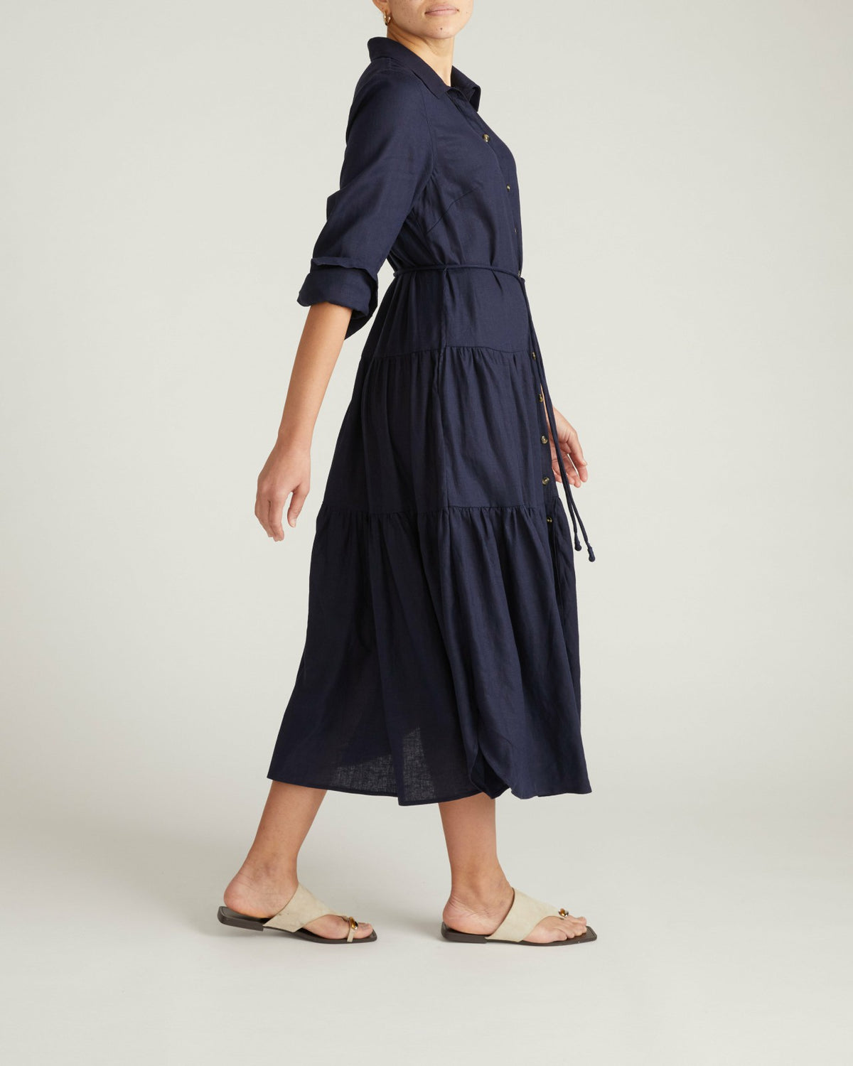 Alix Linen Blend Shirtdress - Navy | Universal Standard