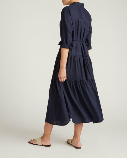 Alix Linen Blend Shirtdress - Navy | Universal Standard