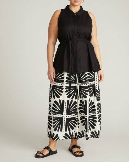 Adelaide Sleeveless Linen Blend Shirt - Black | Universal Standard