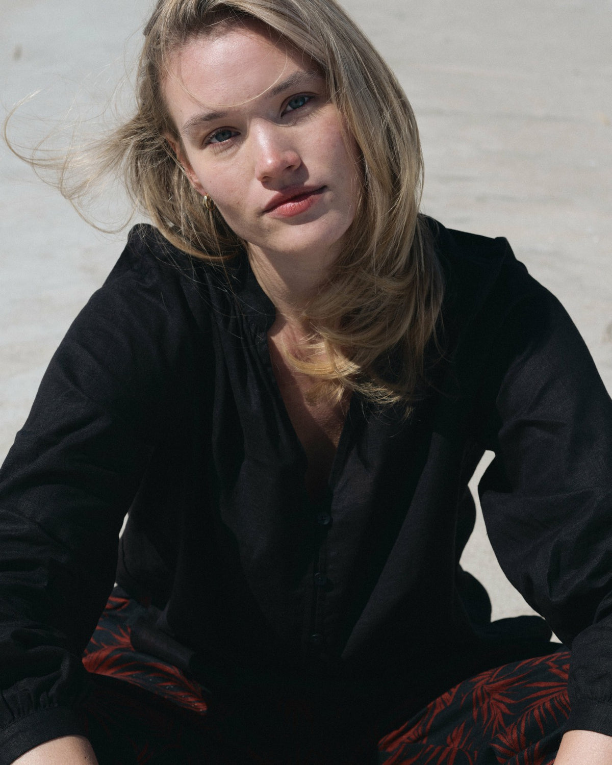 Avalon Linen Blend Blouse - Black | Universal Standard