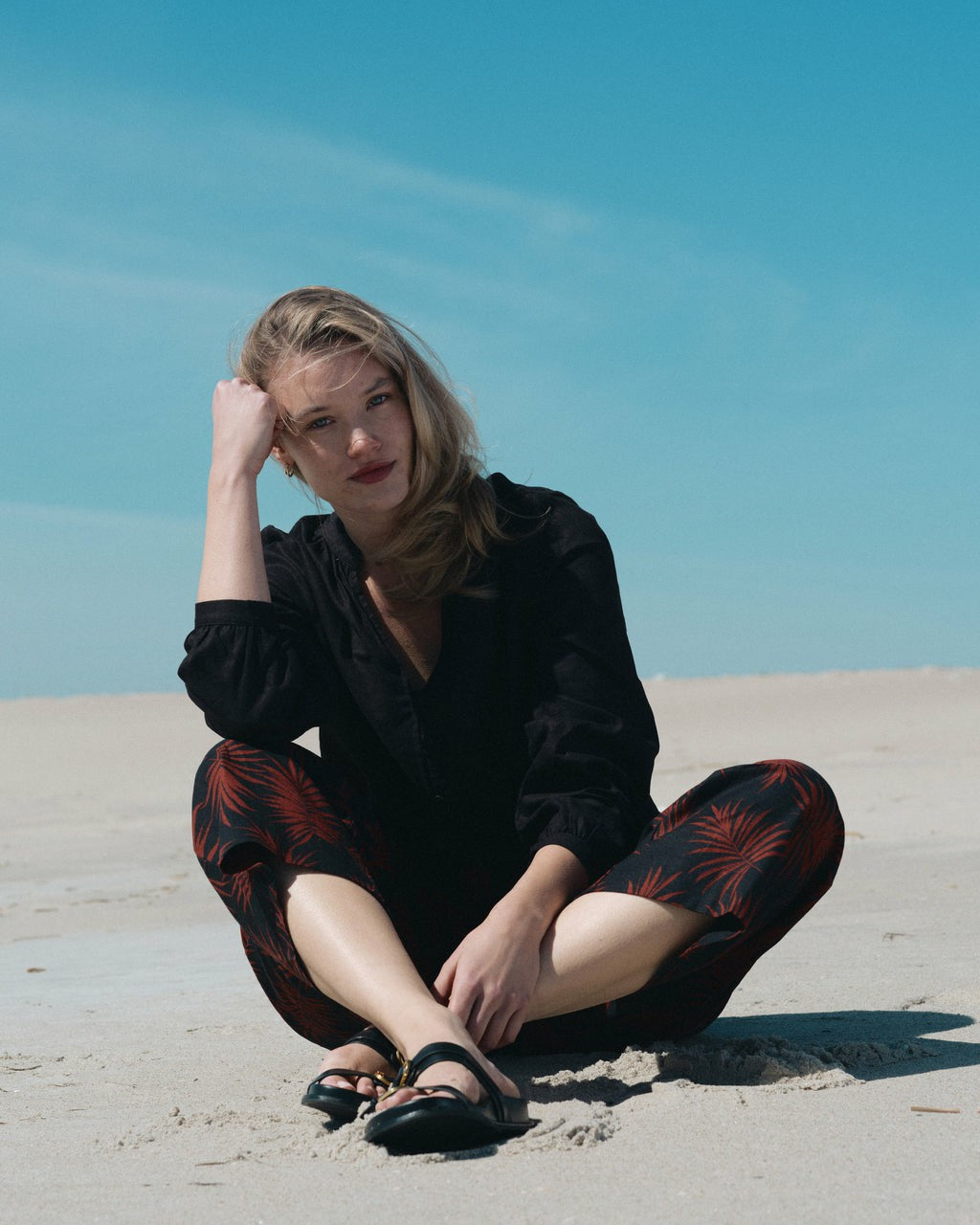 Avalon Linen Blend Blouse - Black | Universal Standard
