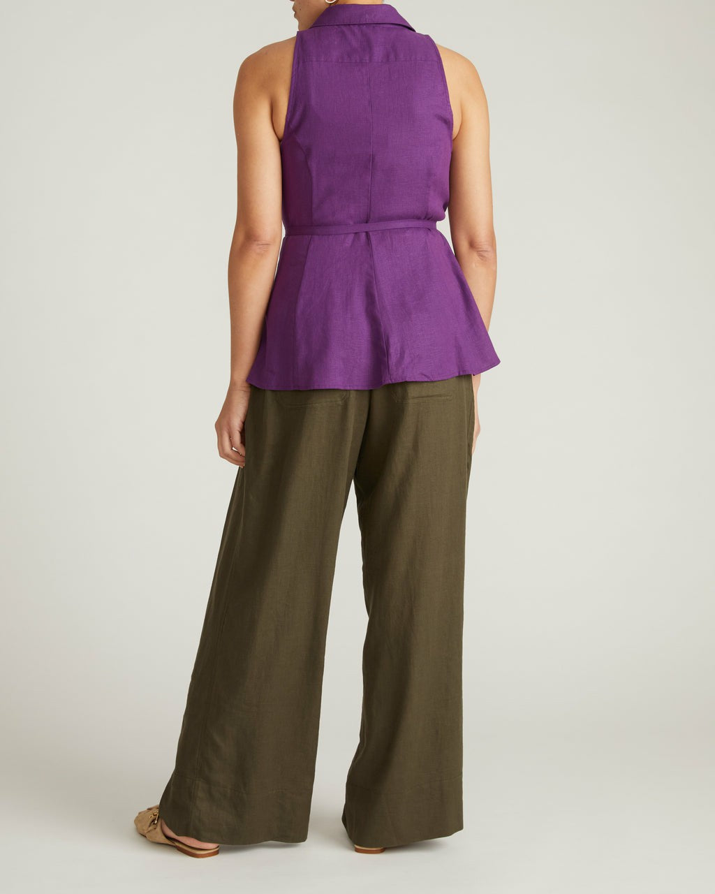 Adelaide Sleeveless Linen Blend Shirt - Dreamy Purple | Universal Standard