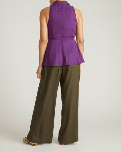 Adelaide Sleeveless Linen Blend Shirt - Dreamy Purple | Universal Standard